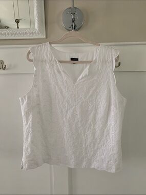 Talbots Side Zip Cotton Eyelet Fabric Top Size XL